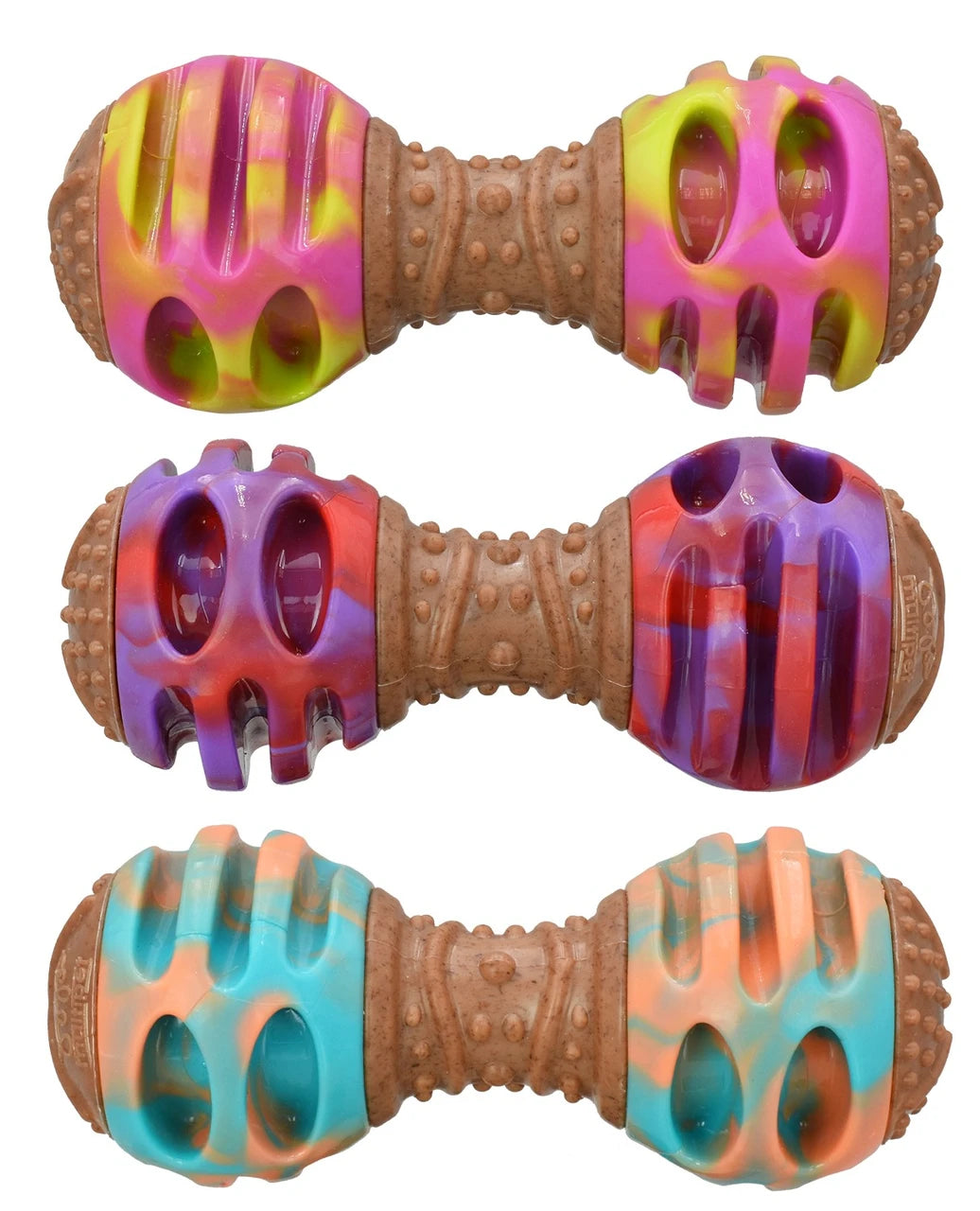 Multipet Giggle Chews Dog Toys Dumbell Assorted Single