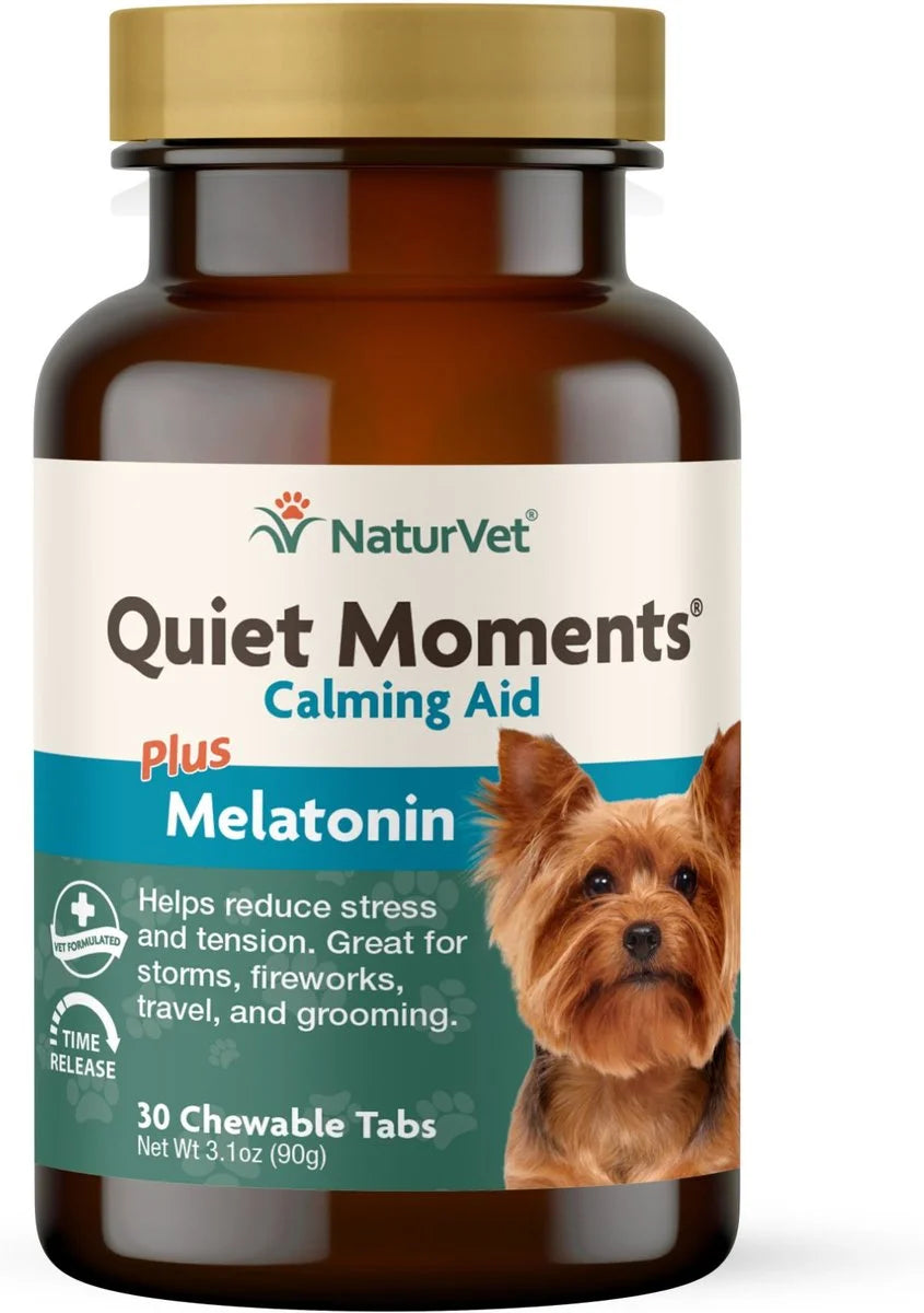 NaturVet Quiet Moments Chewable Tablets Calming Supplement for Dogs 30ct