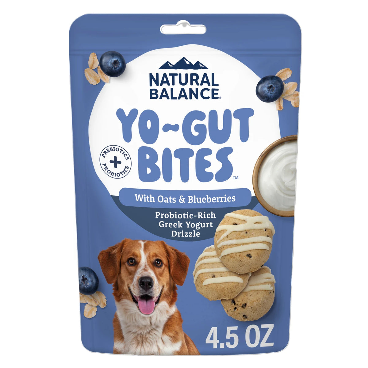 Natural Balance Yo-Gut Bites Dog Treats Oat Blueberry 4.5 oz