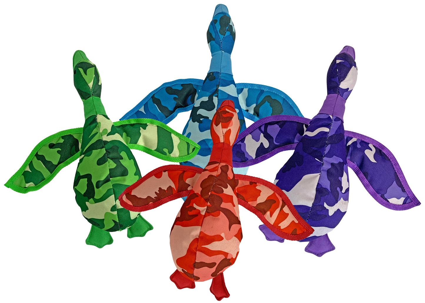 Multipet Plush Dog Toy Camouflage Ducks 13in Assorted