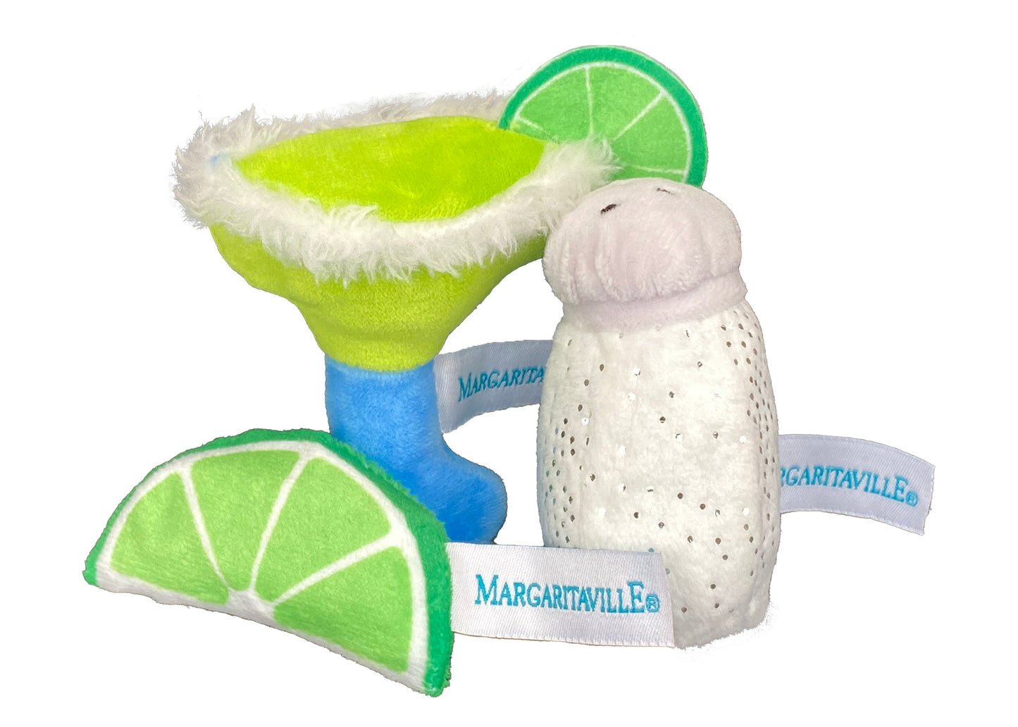 Multipet Cat Plush Toy Margaritaville Margarita Salt Lime 3pk Catnip