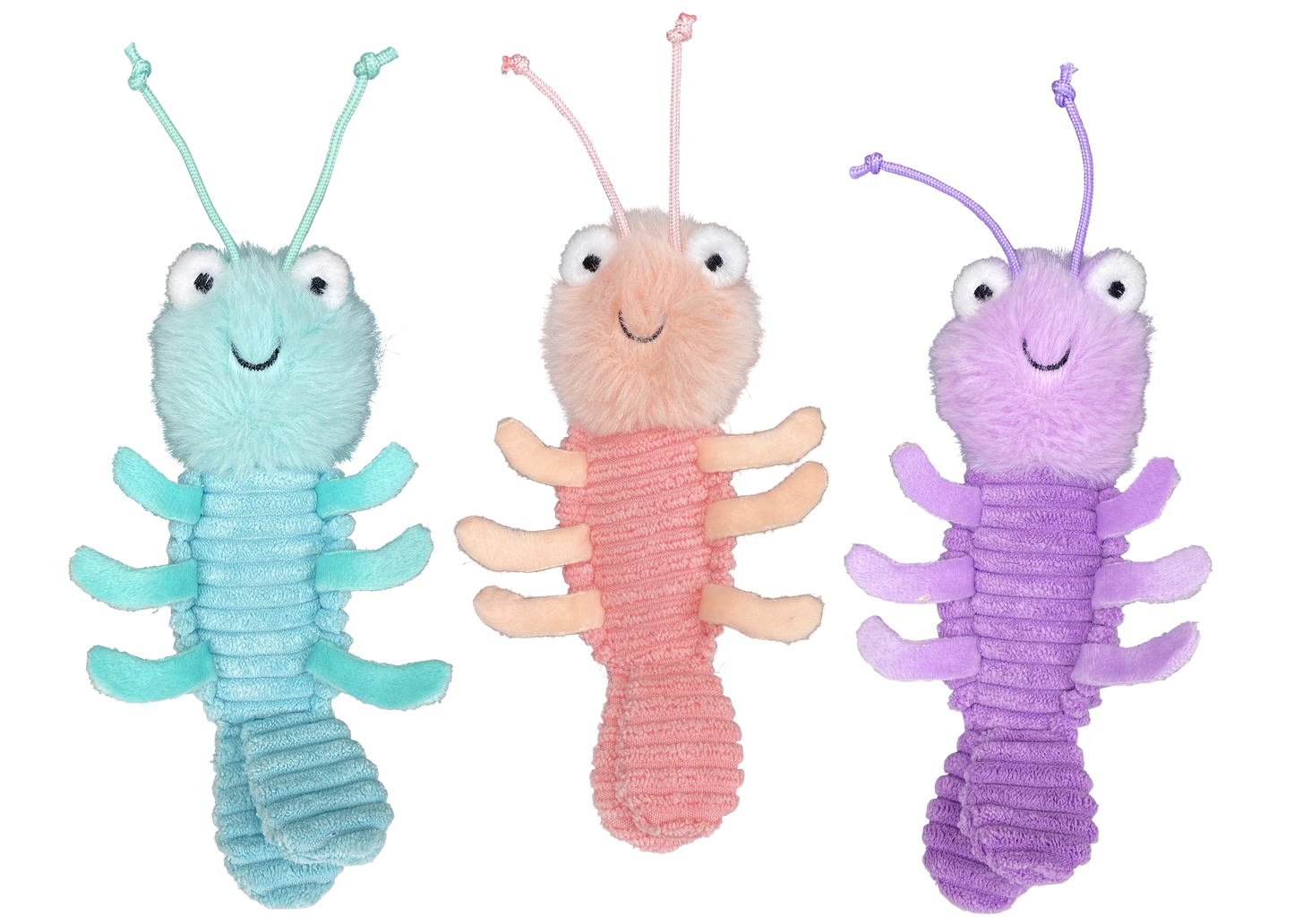 Multipet Plush Dog Toy Margaritaville Mini Gumbo Shrimp 6in Assorted