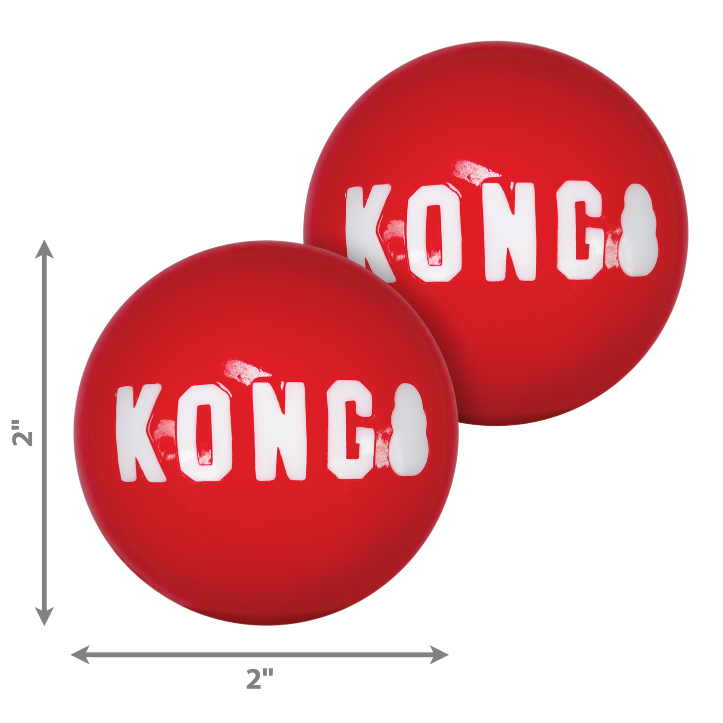Kong Dog Toy Signature Squeak Ball 2pk Red Small