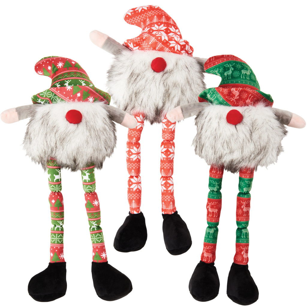 Spot Holiday Dog Toy Long Leg Gnomes 21in Assorted
