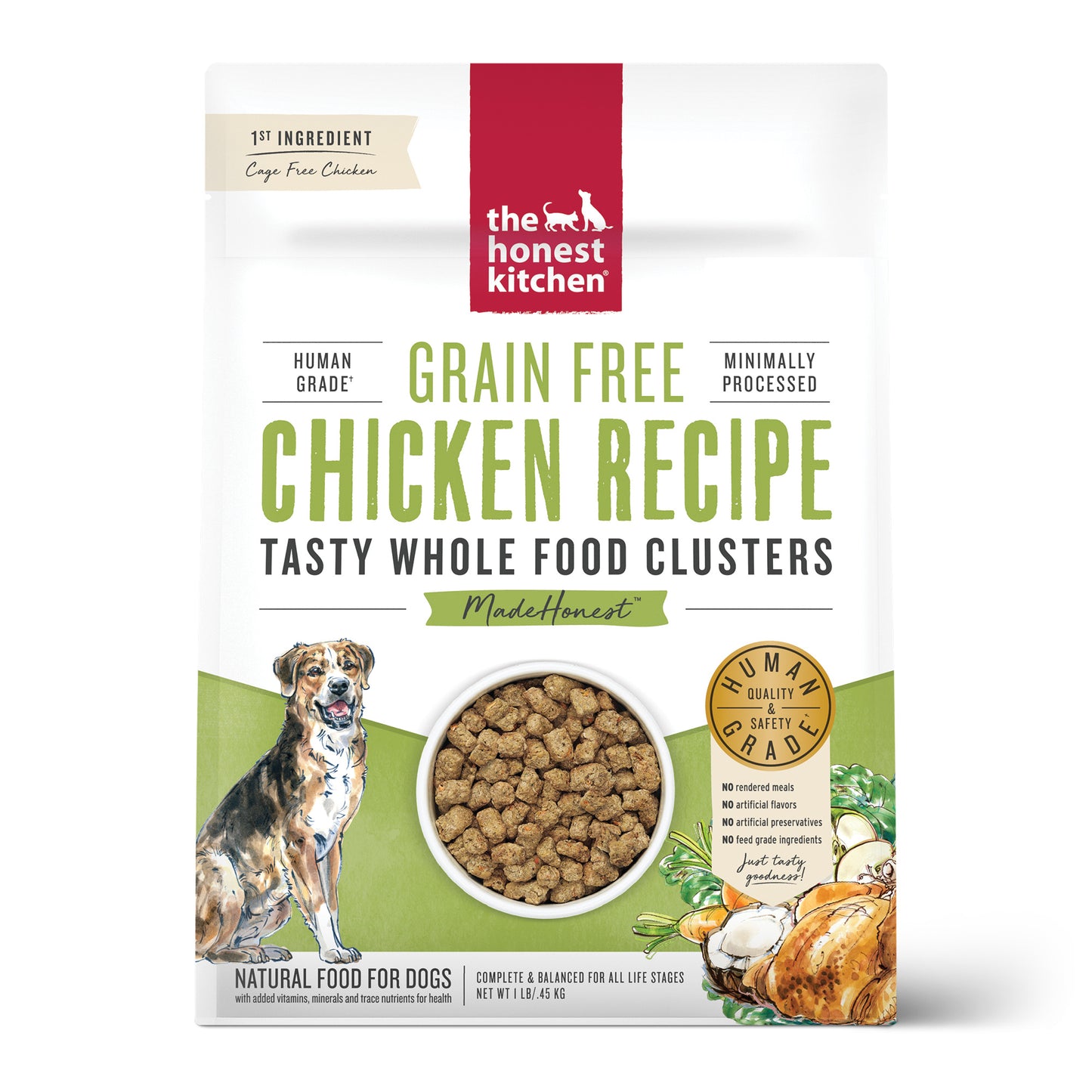 The Honest Kitchen Whole Food Clusters Grain Free Chicken Dry Dog Food 20lb