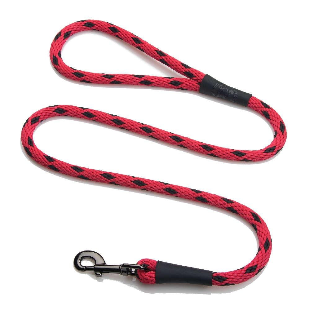 Mendota Snap Dog Leash 1/2 In x 6 ft Black Ice Red