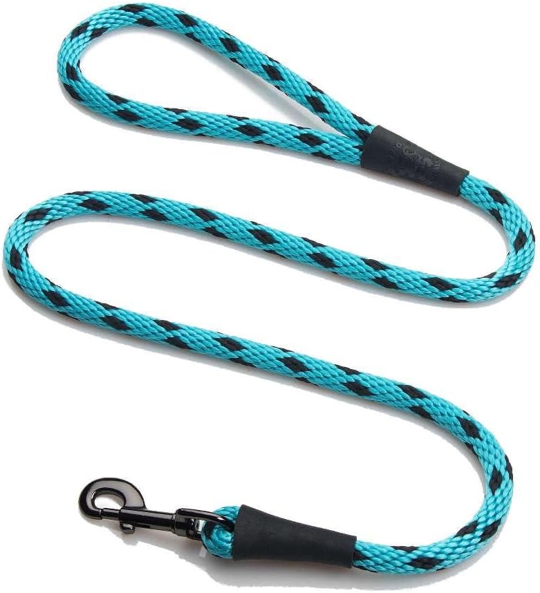 Mendota Snap Dog Leash 1/2 In x 6 ft Black Ice Turquoise