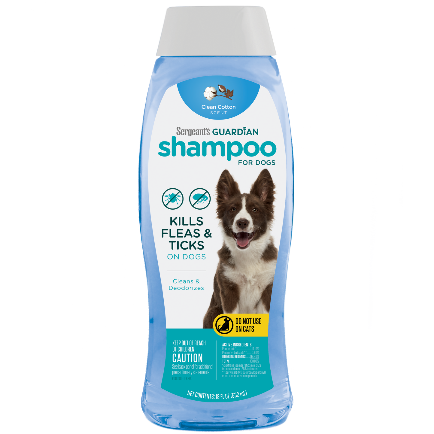 Sergeant's Guardian Flea and Tick Dog Shampoo in Clean Cotton, 18 oz