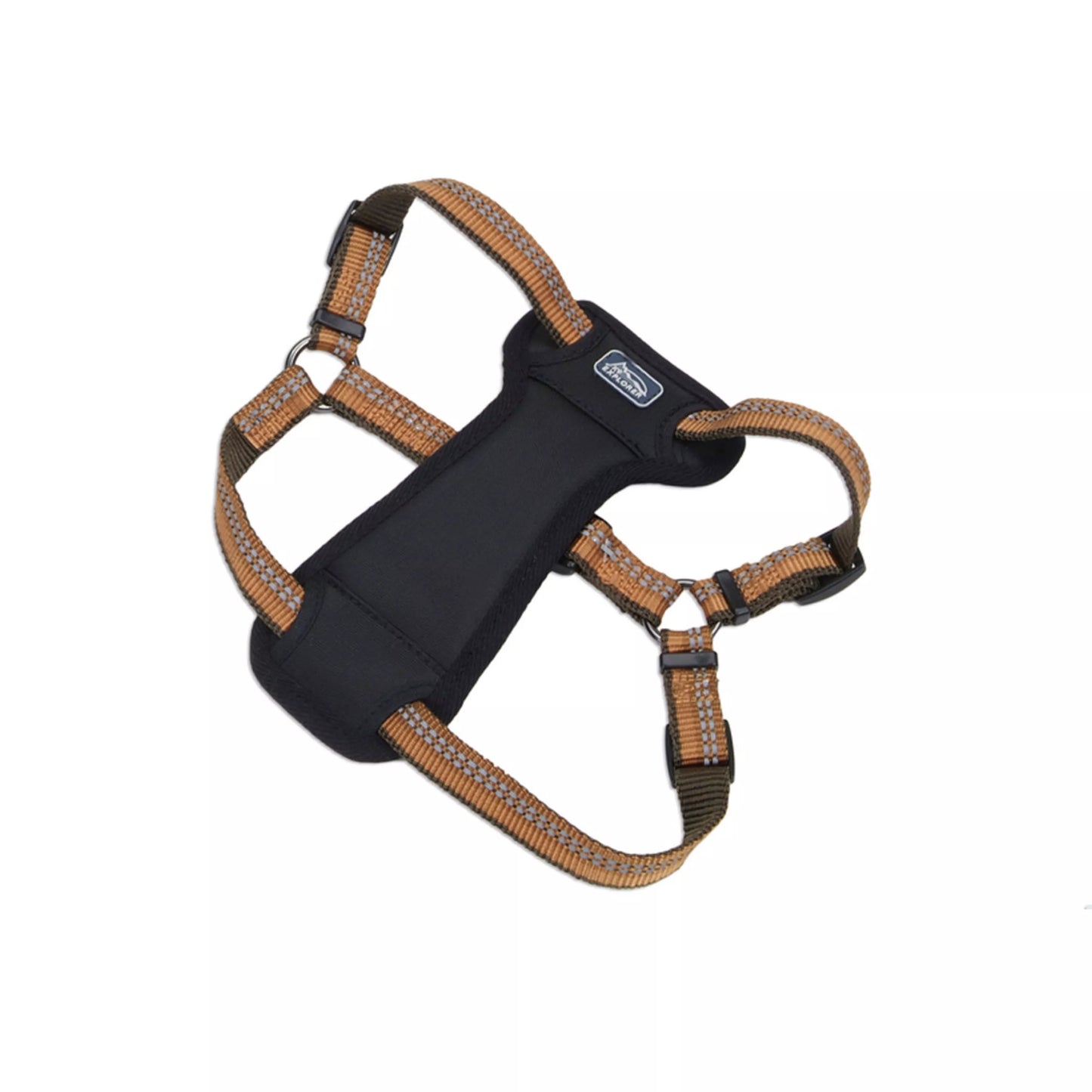 Coastal K9 Explorer Reflective Adjustable 1in Wide 20-30in Padded Dog Harness Campfire Orange