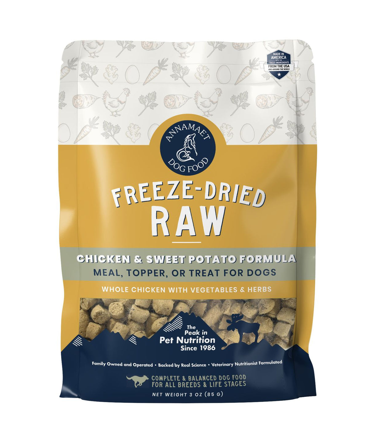 Annameat Freeze Dried Dog Food Chicken Potato 3 oz