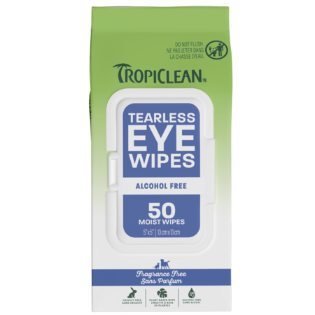TropiClean Dog Grooming Wipes Eye Tearless 50 ct