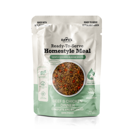 Dave's Dog Wet Homestyle Beef Chicken & Brown Rice Pouch 9 oz