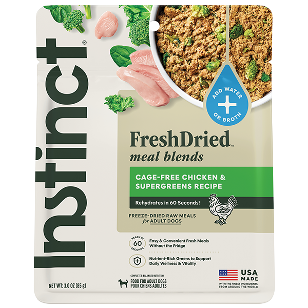 Instinct FreshDried Meal Blends for Dogs Chicken and SuperGreens 3oz