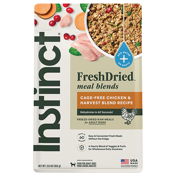 Instinct FreshDried Meal Blends for Dogs Chicken and Harvest 23oz