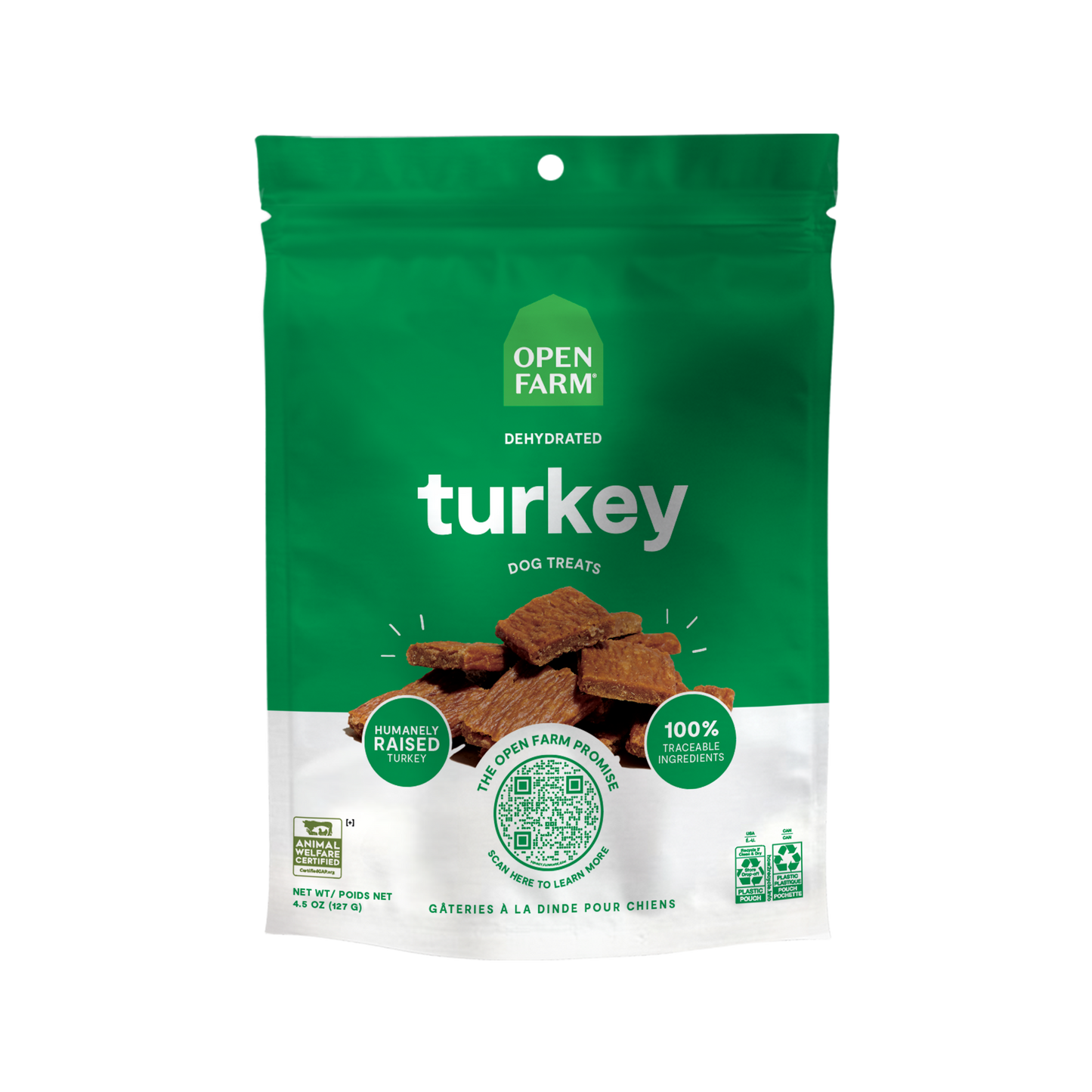 Open Farm Dehydrated Turkey Treats For Dogs 4.5oz Bag