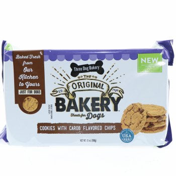 Three Dog Bakery Cookies for Dogs 13oz Carob