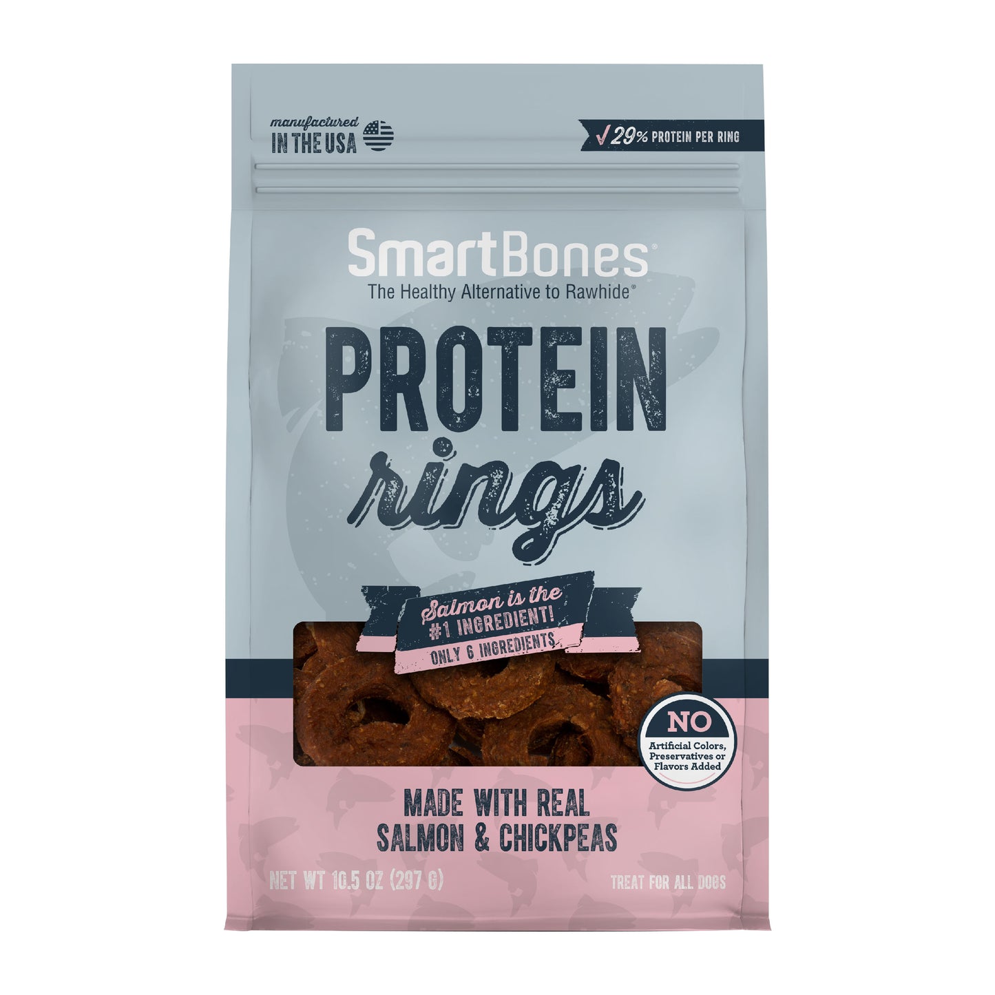 SmartBones Protein Rings With Real Salmon And Chickpeas, 10.5 OZ