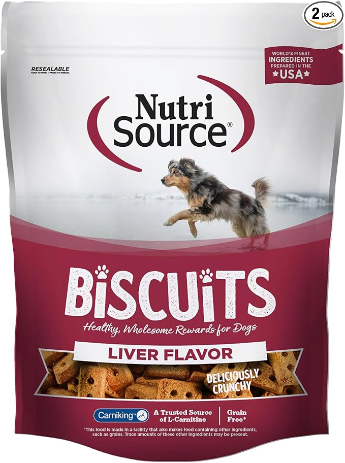 Nutrisource Dog Grain Free Crunchy Crunchers Biscuits Liver 14oz