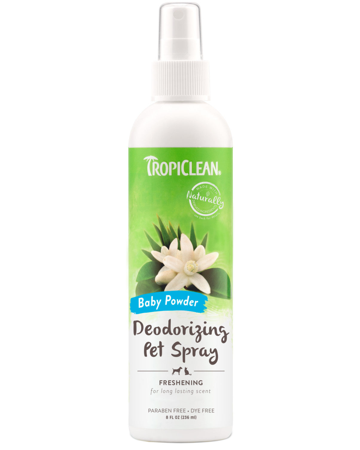 TropiClean Baby Powder Deodorizing Spray for Pets, 8oz