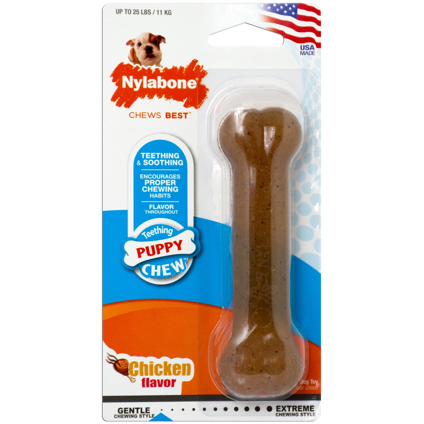 Nylabone Just for Puppies Teething Chew Classic Bone Chicken Bone Small/Regular