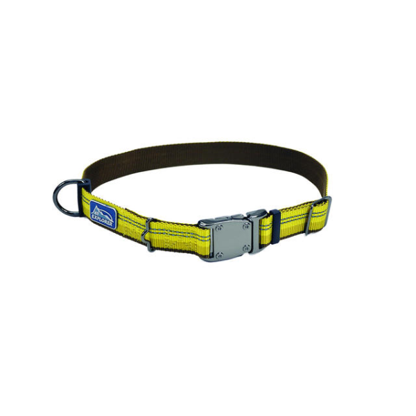 Coastal K9 Explorer 5/8in Wide 10-14in Reflective Adjustable Dog Collar Goldenrod