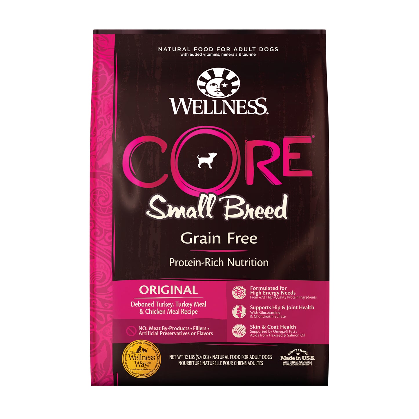 Wellness CORE Natural Grain Free Dry Dog Food Small Breed 12lb Bag