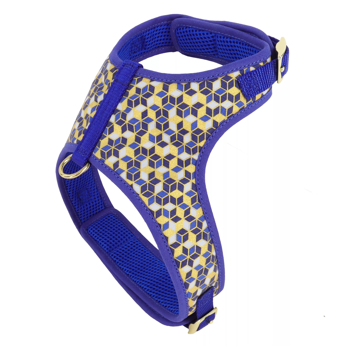 Coastal Accent Metallic Adjustable 5/8in Wide 16-20in Dog Harness Blue Diamond