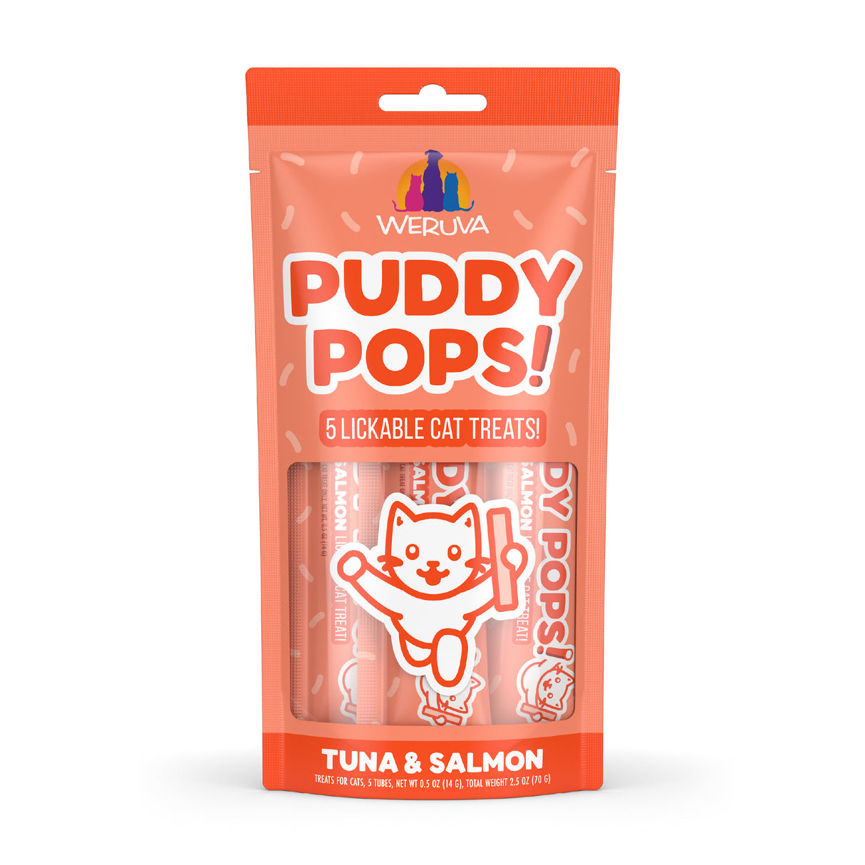 Weruva Puddy Pops Lickable Tuna & Salmon Cat Treat .5oz 5pk