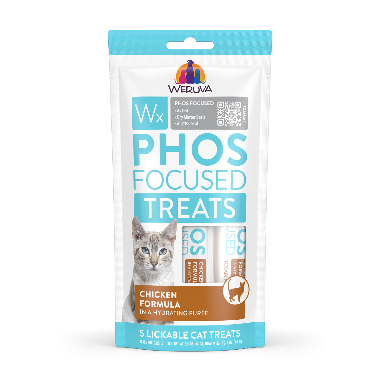 Weruva Wx Phos Focused Lickable Chicken Cat Treat .5oz 5pk