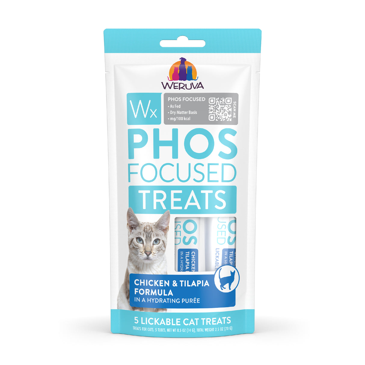 Weruva Wx Phos Focused Lickable Chicken & Tilapia Cat Treat .5oz 5pk