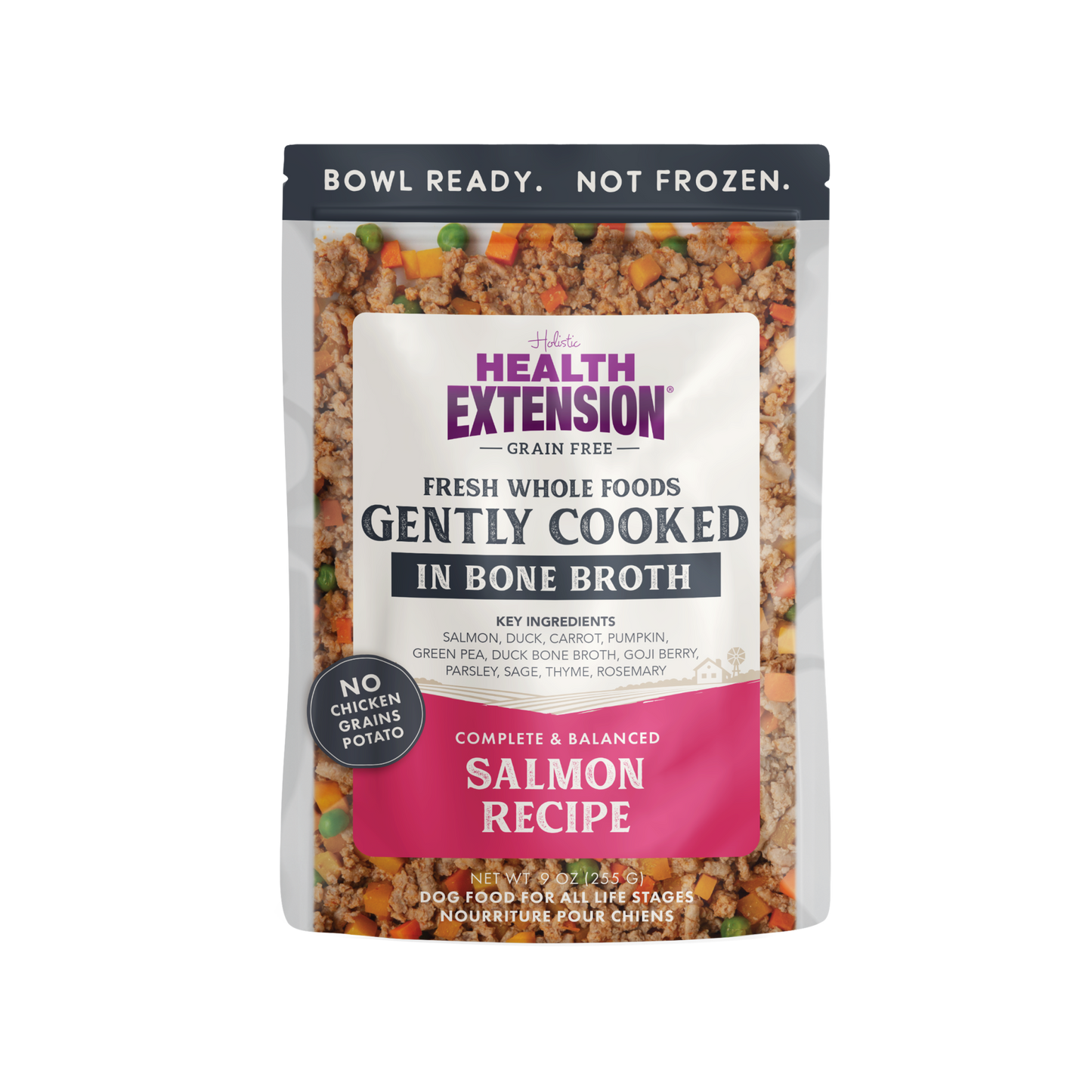 Health Extension Gently Cooked Grain Free Salmon And Duck Dog Food 9oz