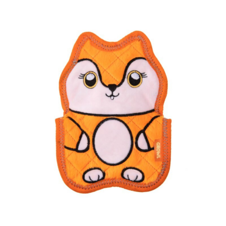 Growl Dog Plush Dog Toy Flip Floppz Orange 8.6 in