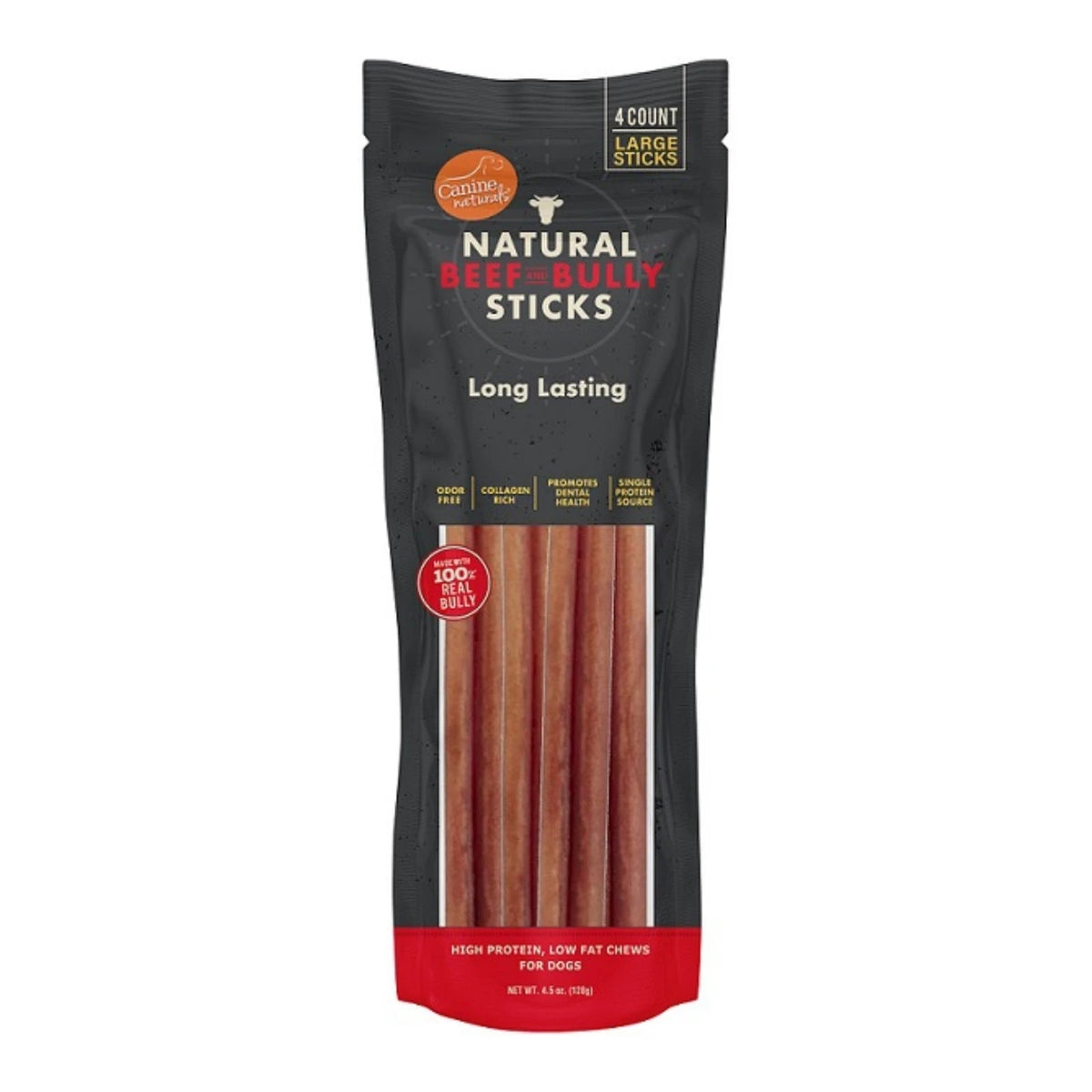 Canine Naturals Beef Bully Sticks 4 pc Large