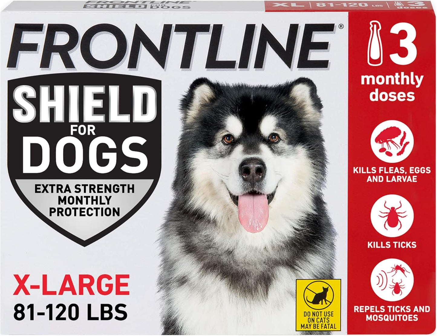 Frontline Shield Flea & Tick Treatment for X-Large Dogs 81-120 lbs. 3pk