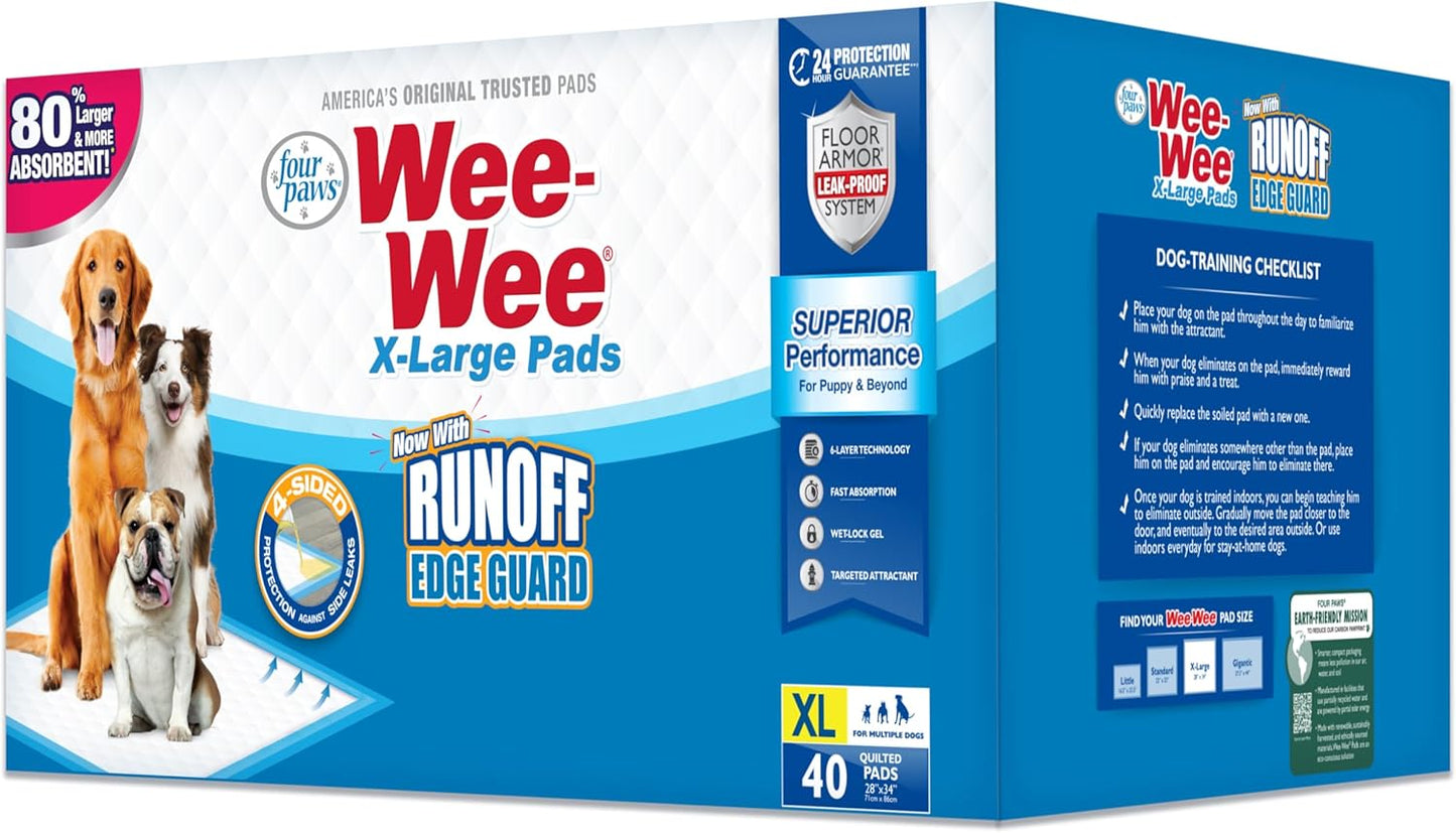Four Paws Wee-Wee Unscented Extra-Large Pee Pads for Dogs & Puppies 28x34in 14ct
