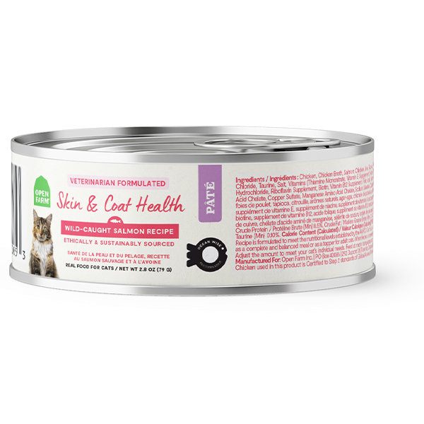 Open Farm Cat Food Skin & Coat Health Salmon 2.8oz can
