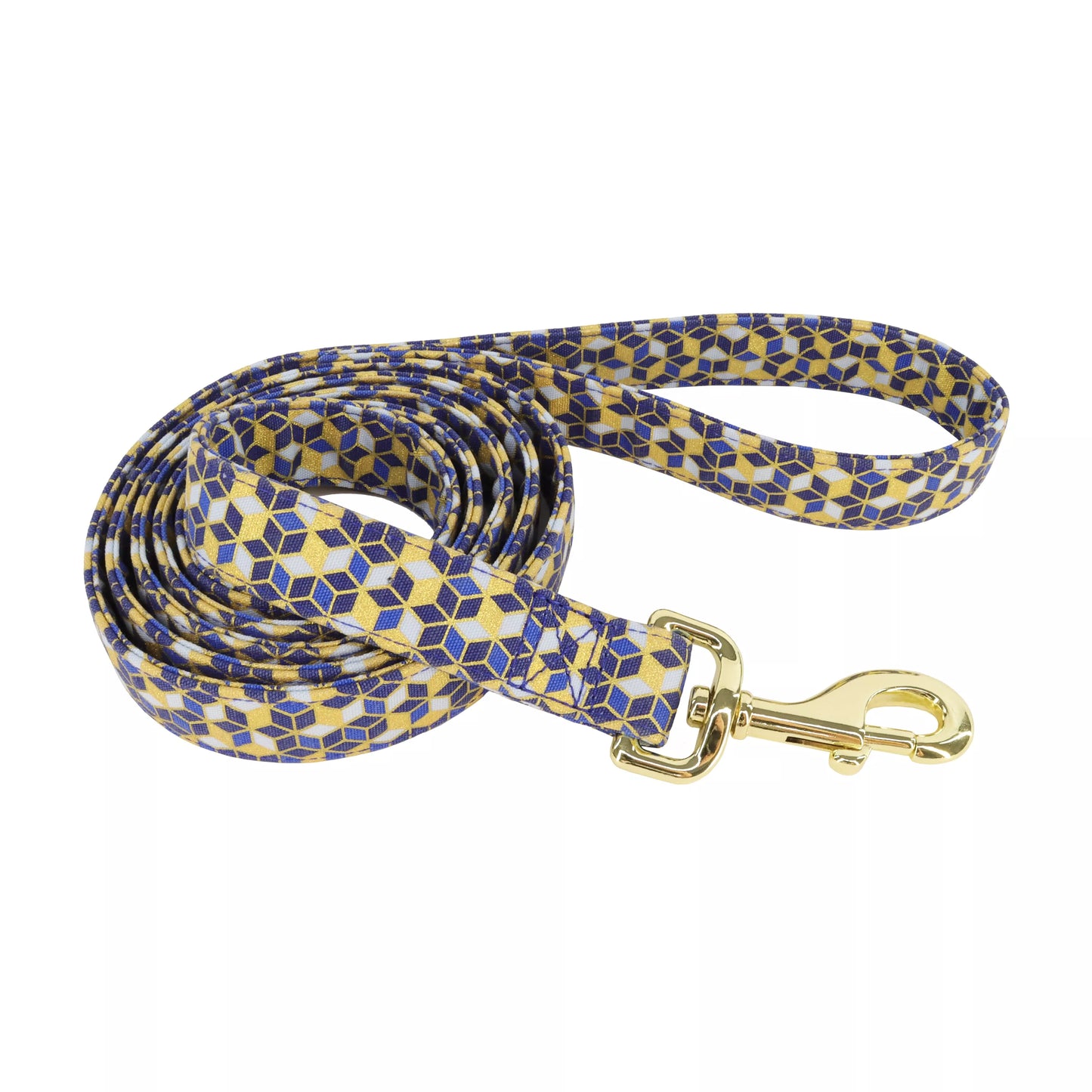 Coastal Accent Metallic 6ft Long 5/8in Dog Leash Blue Diamonds