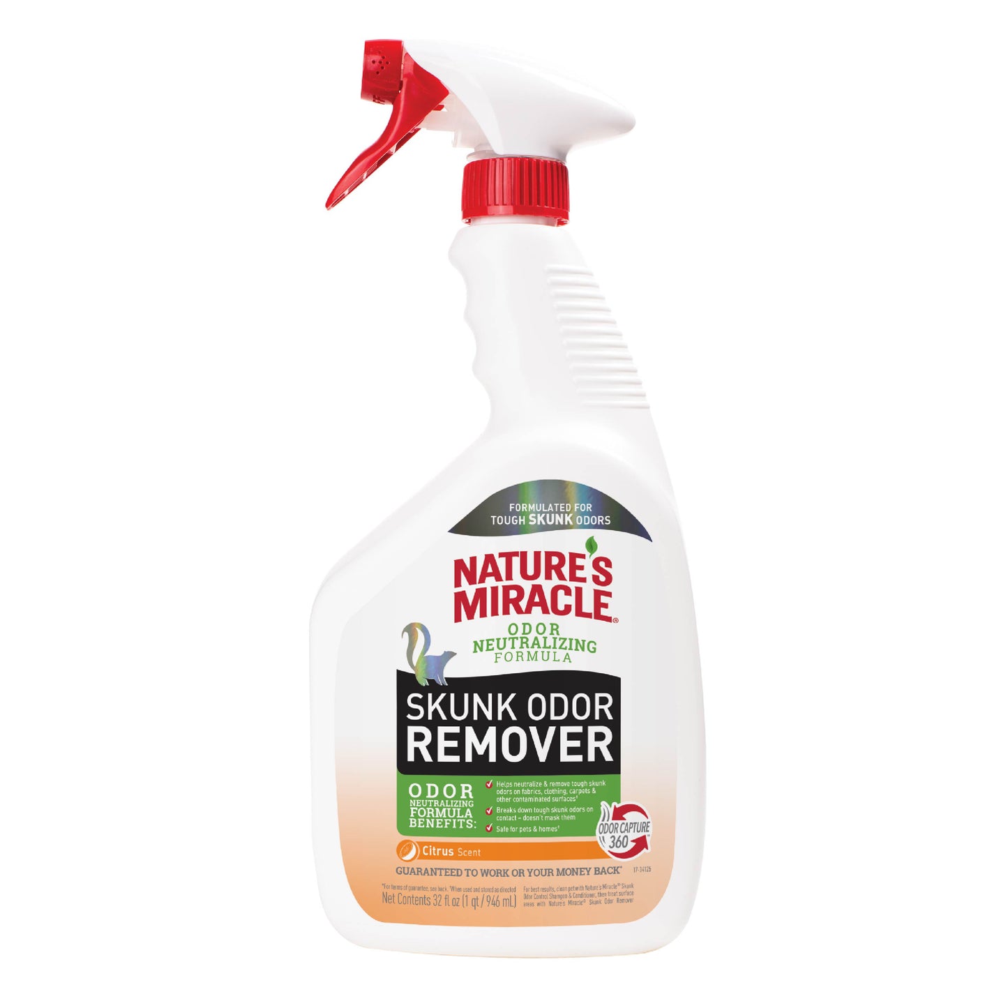 Nature’s Miracle Skunk Odor Remover Citrus Scent 32 Oz Odor Neutralizing Formula