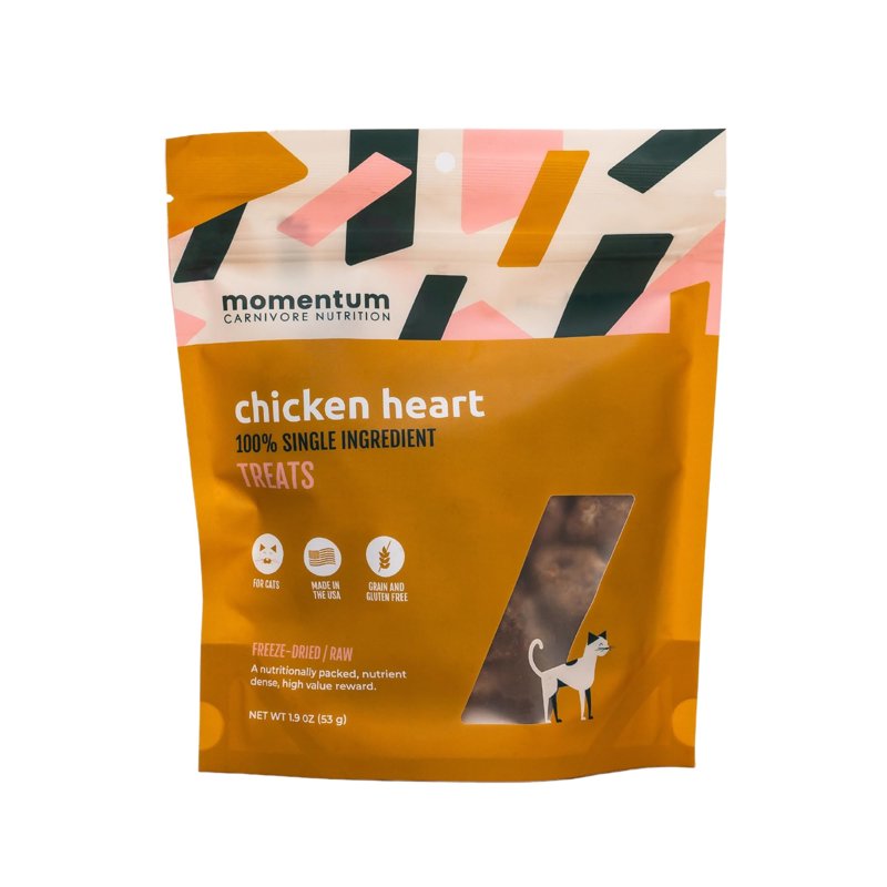 Momentum Carnivore Nutrition Freeze-Dried Chicken Heart Cat Treats 1.9oz