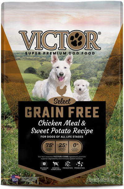 VICTOR Select - Grain Free Chicken Meal & Sweet Potato Recipe, Dry Dog Food, 5lb