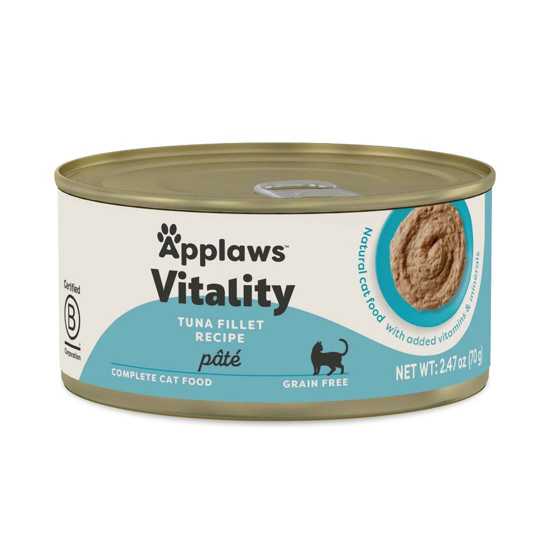 Applaws Vitality Pate Natural Wet Cat Food, Tuna 2.47oz can
