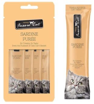 Fussie Cat Sardine Purée Cat Treat .5oz 4pk