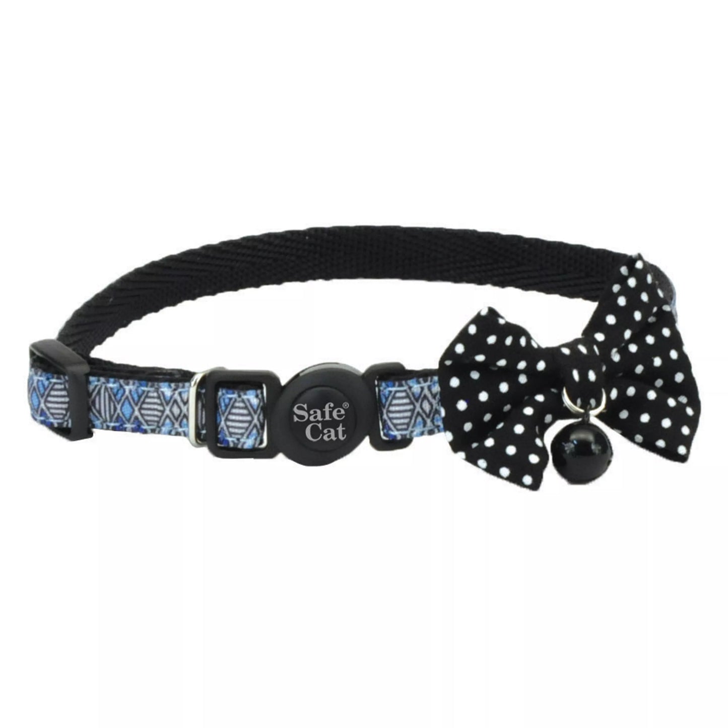 Coastal Safe Cat 3/8in Wide 8-12in Embellished Fashion Breakaway Collar Black Diamond