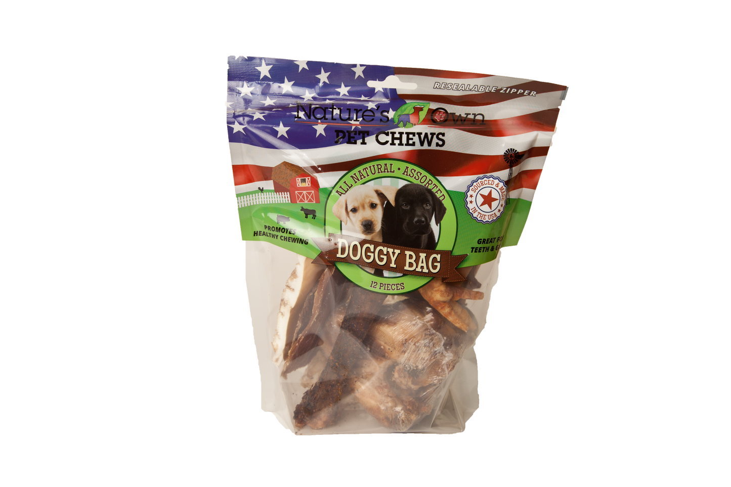 Nature's Own USA Doggy Bag Chew Treats Assorted 12pk