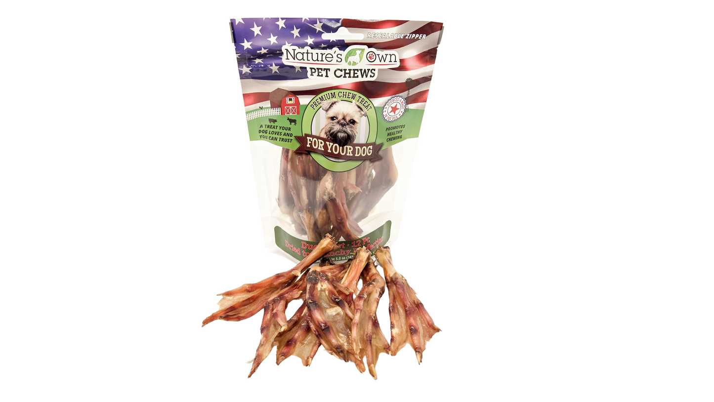 Nature's Own USA Dog Treats Duck Feet 12pk