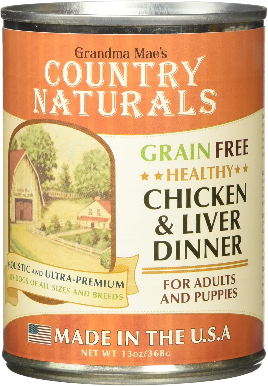 Grandma Mae's 13oz Country Naturals Grain Free Dog Can Chicken/Liver Dinner