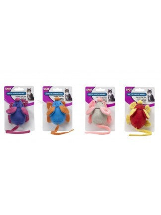 Spot Ethical Pet Cat Toy Rattle Clatter Mouse With Catnip Assorted