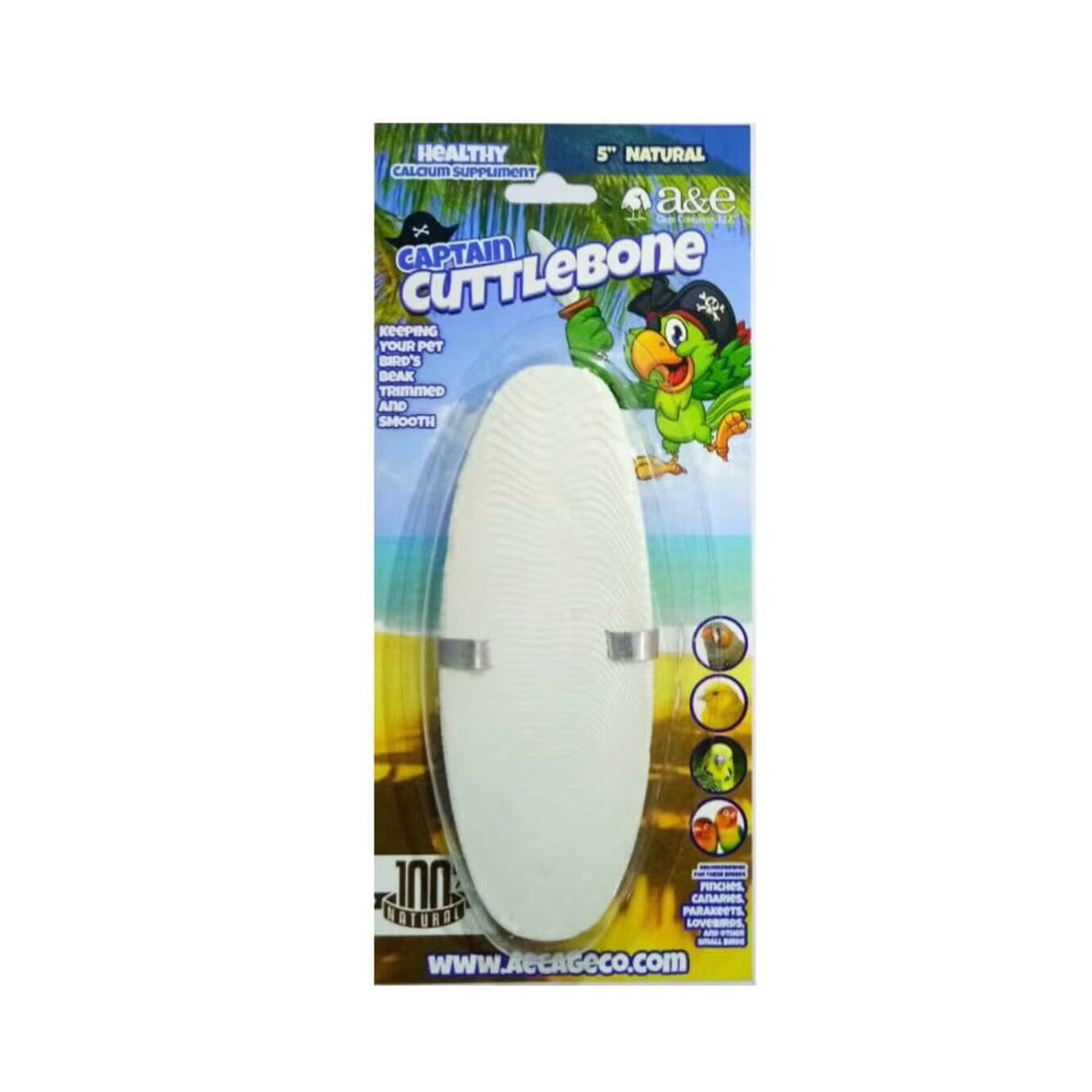 A&E Captain Cuttlebone Natural Cuttlebone, 5in, 1pk