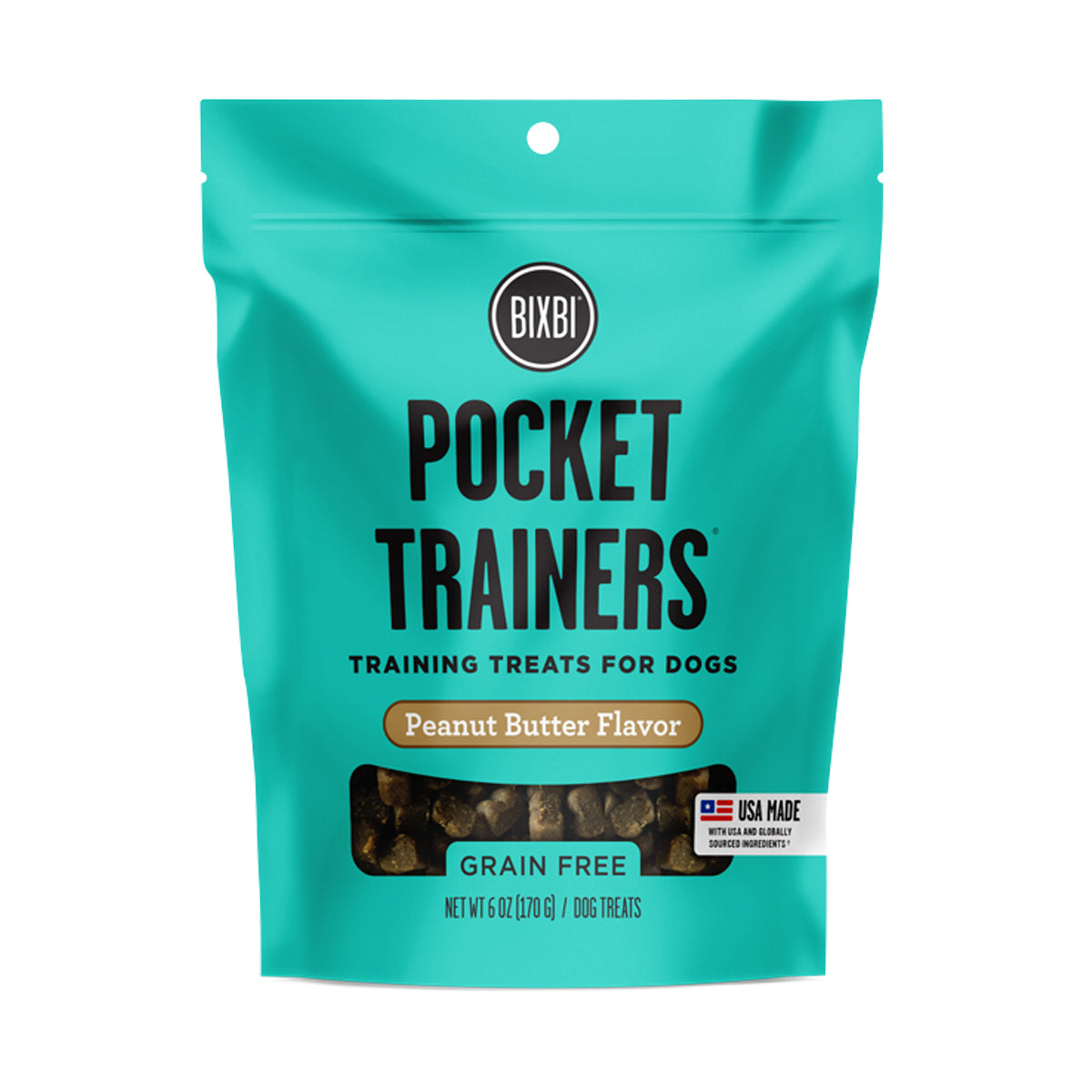 Bixbi Pocket Trainers Dog Treat, Peanut Butter Flavor, 6oz
