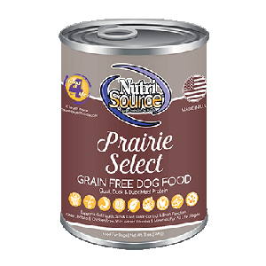 NutriSource Grain Free Canned Prairie Select Dog Food 12.3oz